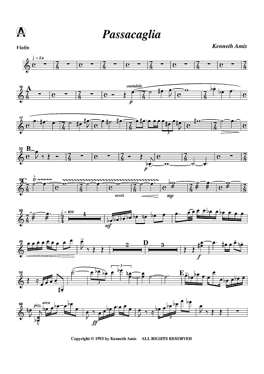 Passacaglia - Violin