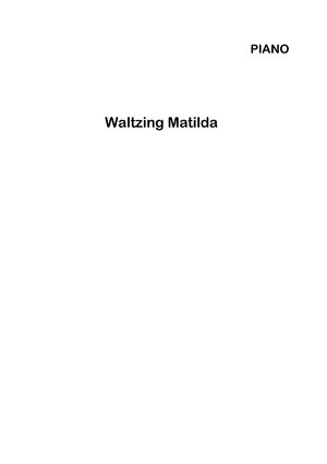 Waltzing Matilda & Advance Australia Fair - Piano