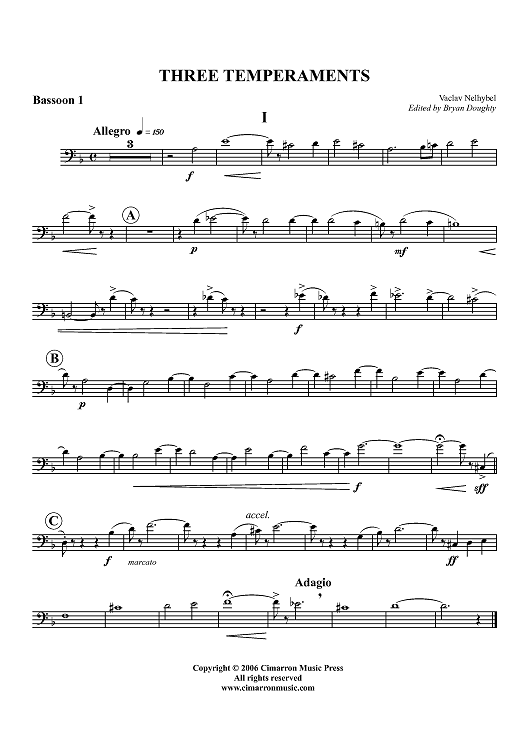 Three Temperaments - Bassoon 1