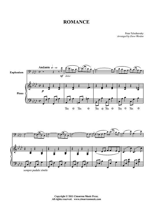 Romance - Piano Score
