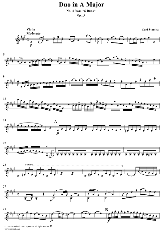 Duo No. 4 in A Major - Violin