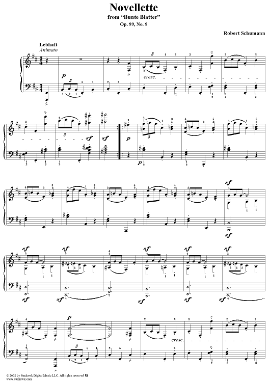 Bunte Blätter, Op. 99, No. 09, Novellette