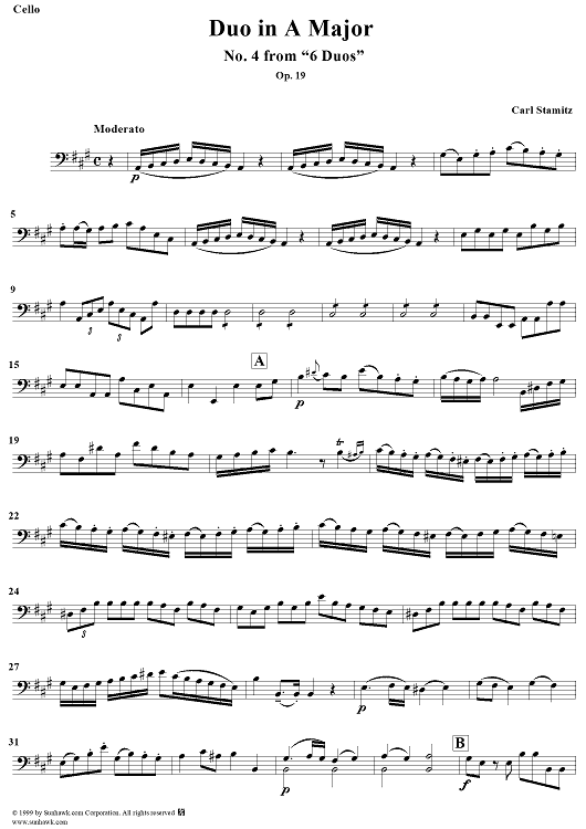 Duo No. 4 in A Major - Cello
