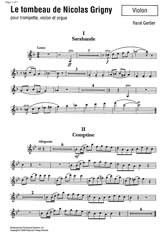 Le tombeau de Nicolas Grigny - Violin