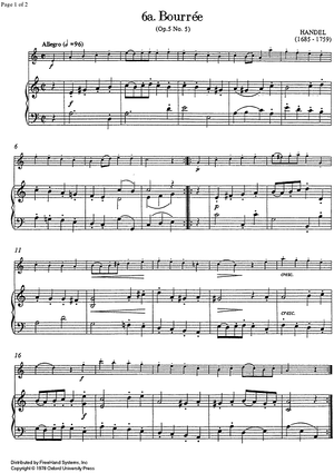 Bourrée (Op. 5 No. 5) and Gavotte (Op. 5 No. 1) - Score