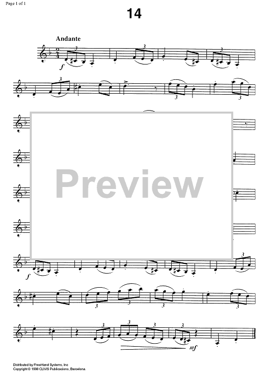 Studies for clarinet, Vol. 2 No.14 - Clarinet