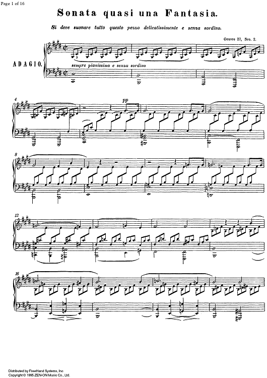 Sonata No.14 c# minor Op.27 No. 2 (Moonlight Sonata) - Piano