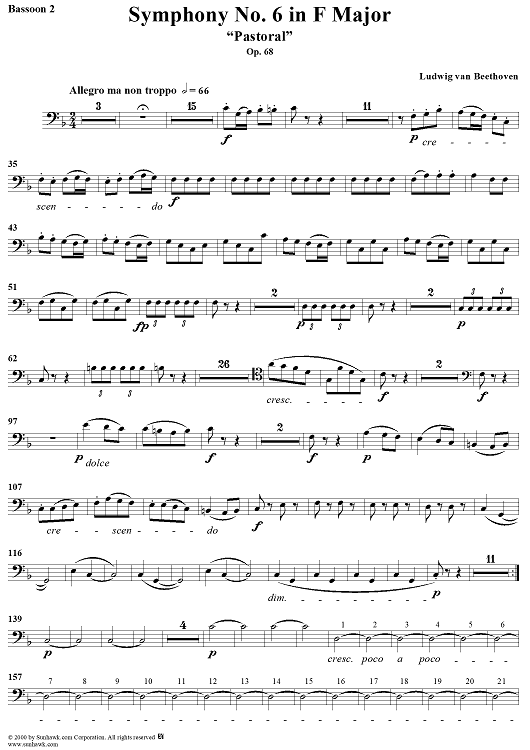 Symphony No. 6 in F Major, "Pastoral" - Bassoon 2