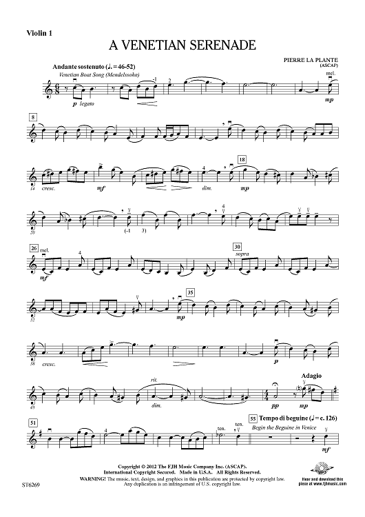 A Venetian Serenade - Violin 1