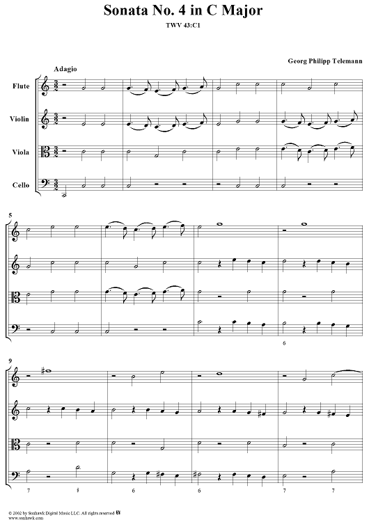 Sonata No. 4 in C major - Score