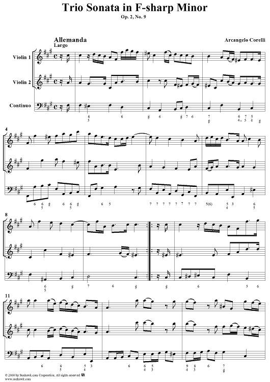 Trio Sonata in F-Sharp minor, op. 2, no. 9