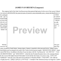 Bios - Sammy Cahn and James Van Heusen