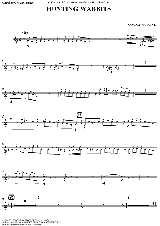 Hunting Wabbits - B-flat Tenor Saxophone 2 Hunting Wabbits - B-flat Tenor Saxophone 2