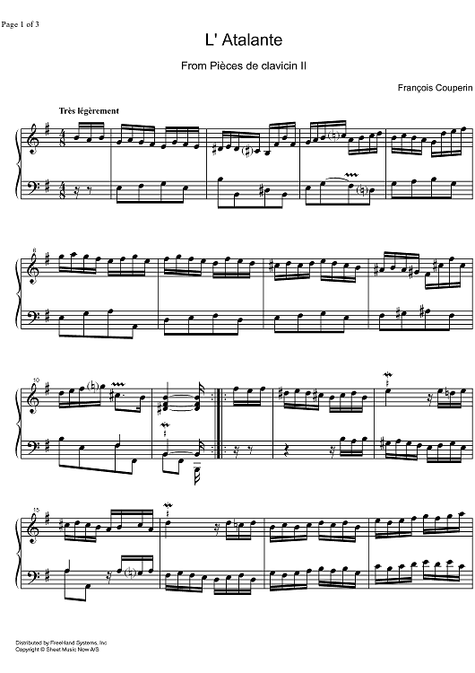 Pièces de clavecin 12th ordre, L' Atalante