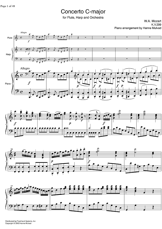 Concerto C Major KV299 - Score