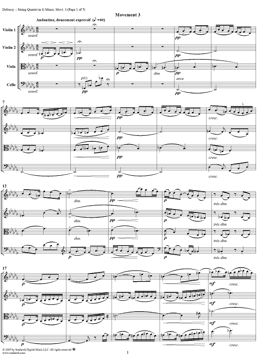 String Quartet In G minor, Movt. 3