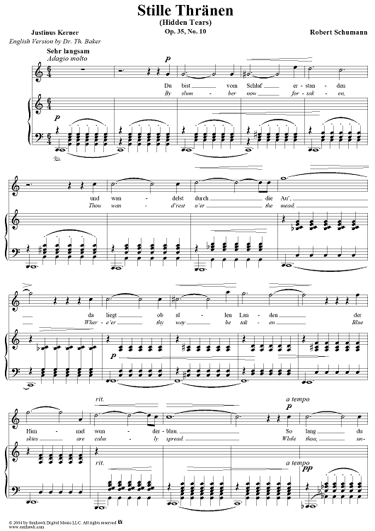 12 Gedichte, Op. 35, No. 10: Stille Thränen