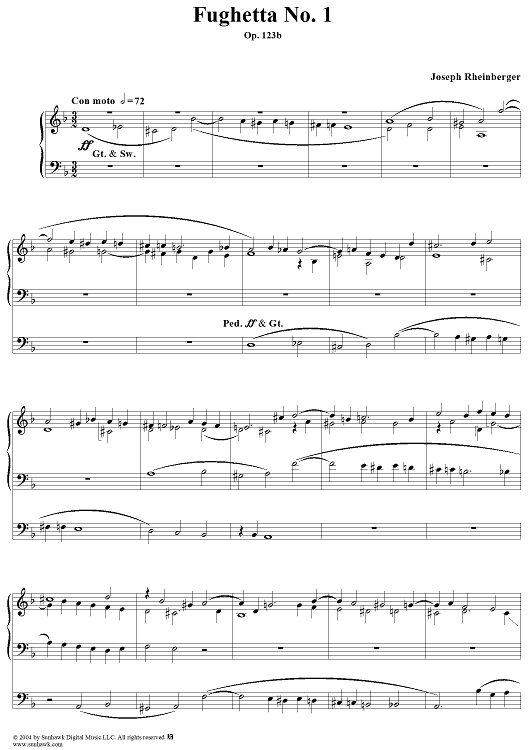 Fughetta No. 1 from "Twelve Fughettas", Op. 123b