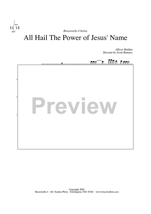 All Hail the Power of Jesus' Name - Descant in C BC