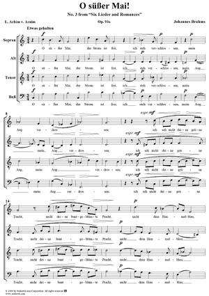 Six Lieder and Romances, op. 93a, no. 3: O süßer Mai!