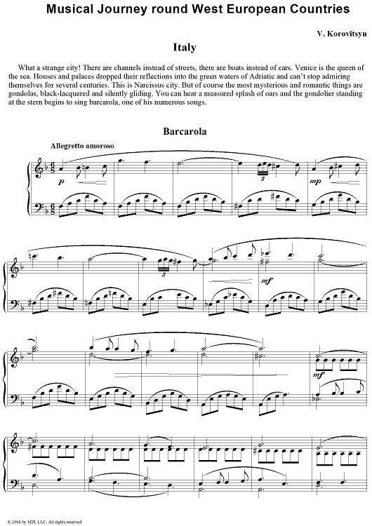 Musical Journey. 14. Italy. Barcarola