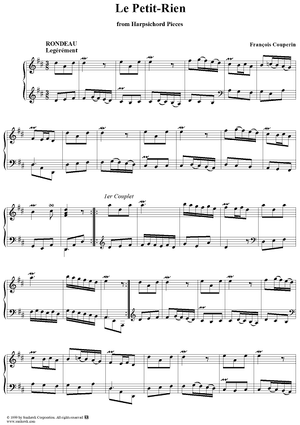 Harpsichord Pieces, Book 3, Suite 14, No. 7: Le Petit-Rien