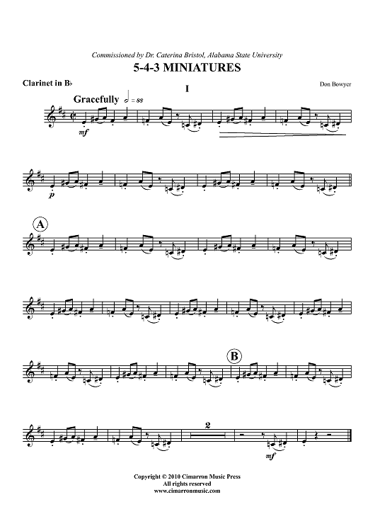 5-4-3 Miniatures - Clarinet in Bb
