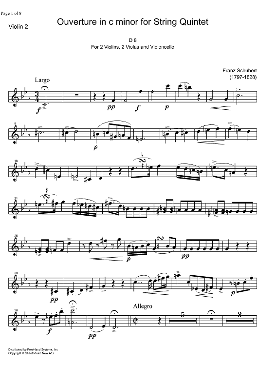 Overture c minor D8 - Violin 2