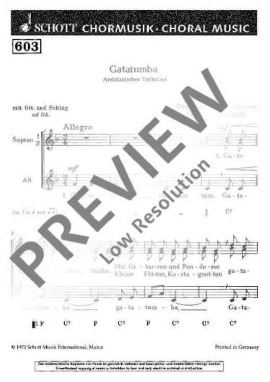 Gatatumba - Choral Score