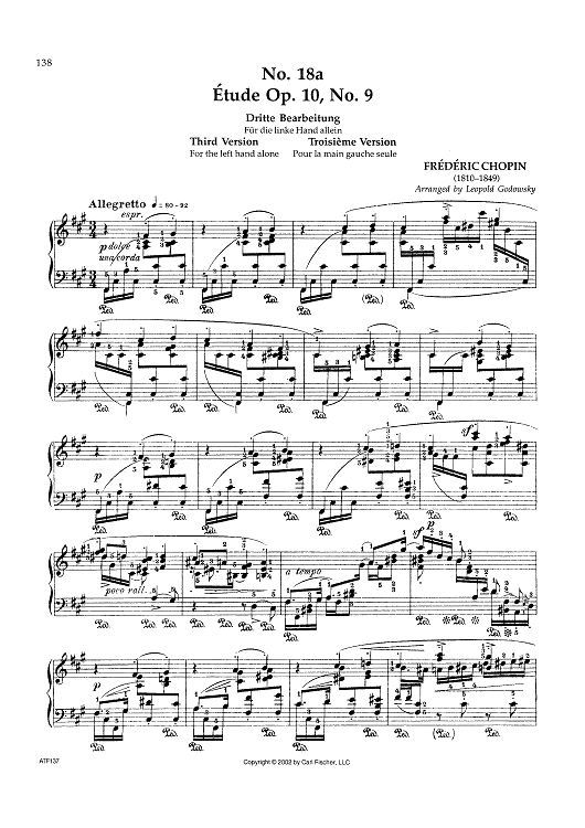 No. 18a - Étude Op. 10, No. 9 (Third Version)