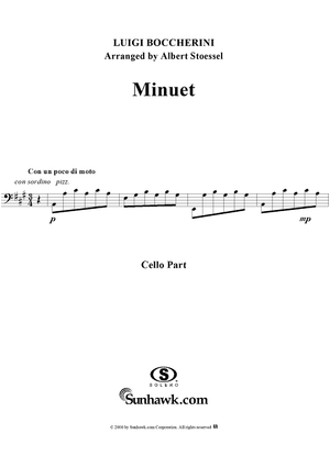 The Celebrated Minuet - Cello