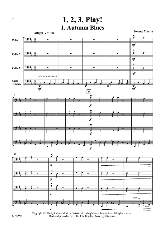 1, 2, 3, Play! (Teacher Score) - Cello