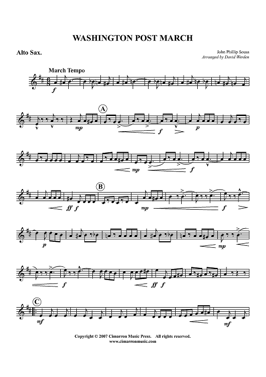 Washington Post March - Alto Saxophone