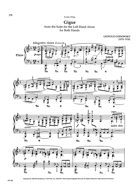 Gigue (for Both Hands) - from Suite for the Left Hand Alone