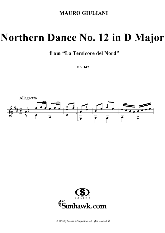 Northern Dance No. 12 in D major - From "La Tersicore del Nord" Op. 147