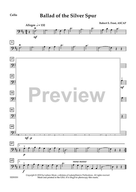 Ballad of the Silver Spur - Cello