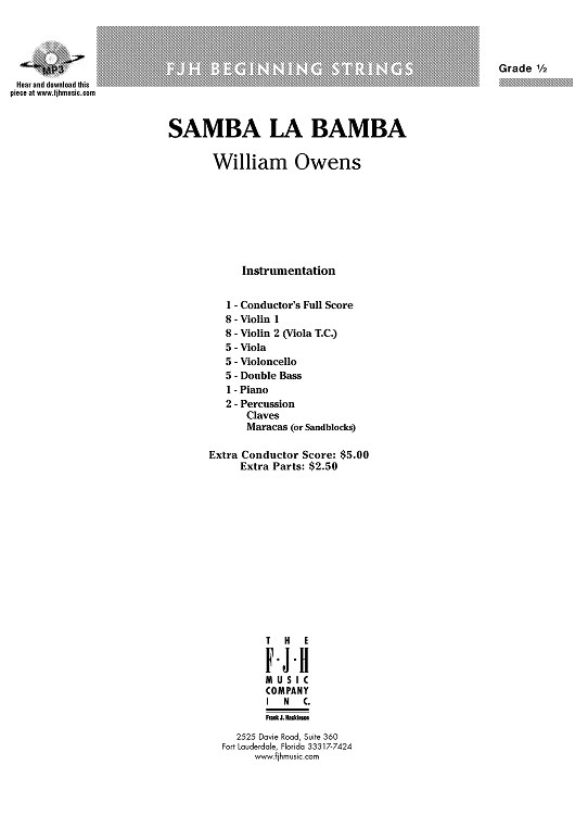 Samba La Bamba - Score