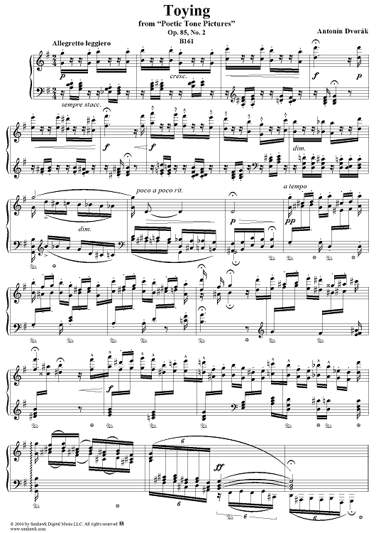 Toying, No. 2 from "Poetic Tone Pictires", Op. 85