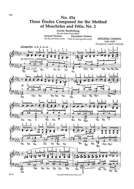 No. 45a - Three Études Composed for the Method of Moscheles and Fétis, No. 2 (Second Version)