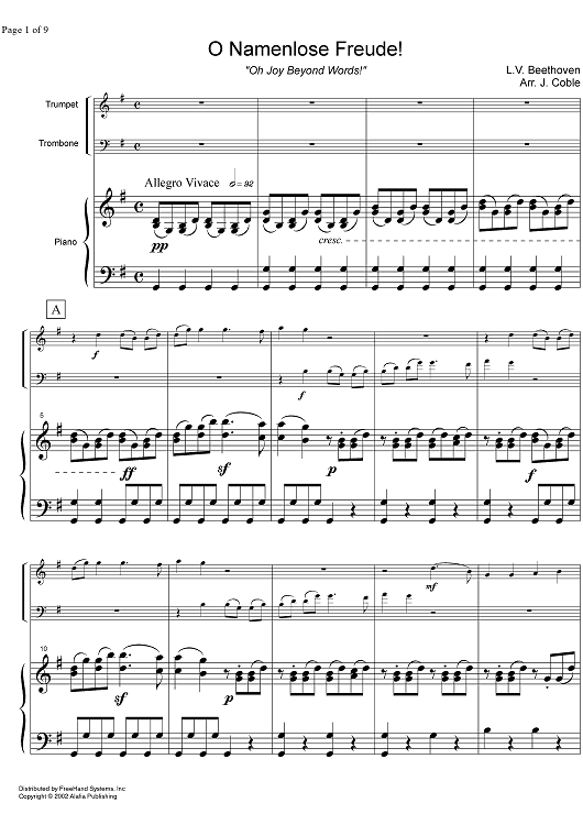 O Namenlose Freude - Score
