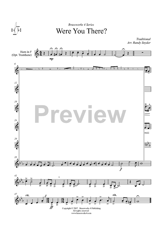 Were You There? - Horn in F (opt. Trombone)