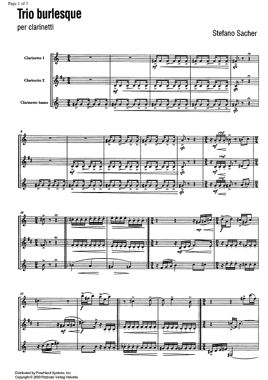 Trio burlesque - Score