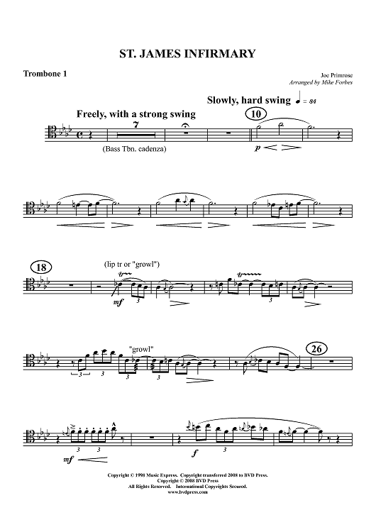 St. James Infirmary - Trombone 1