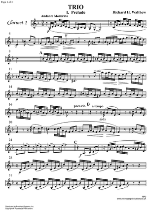 Trio - Clarinet 1