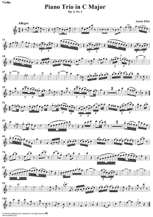 Piano Trio in C Major, Op. 4, No. 3 - Violin