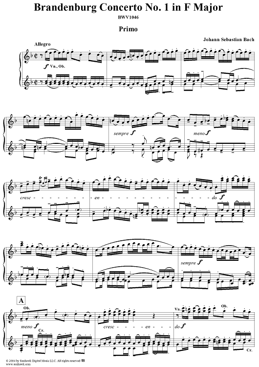 Brandenburg Concerto No. 1 in F Major, BWV1046