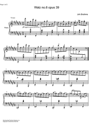 Waltz Op.39 No. 6