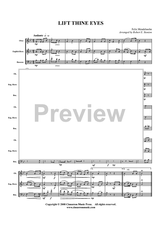 Lift Thine Eyes - Score