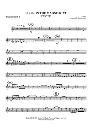 Fuga on the Magnificat, BWV 733 - Trumpet 1 in Bb