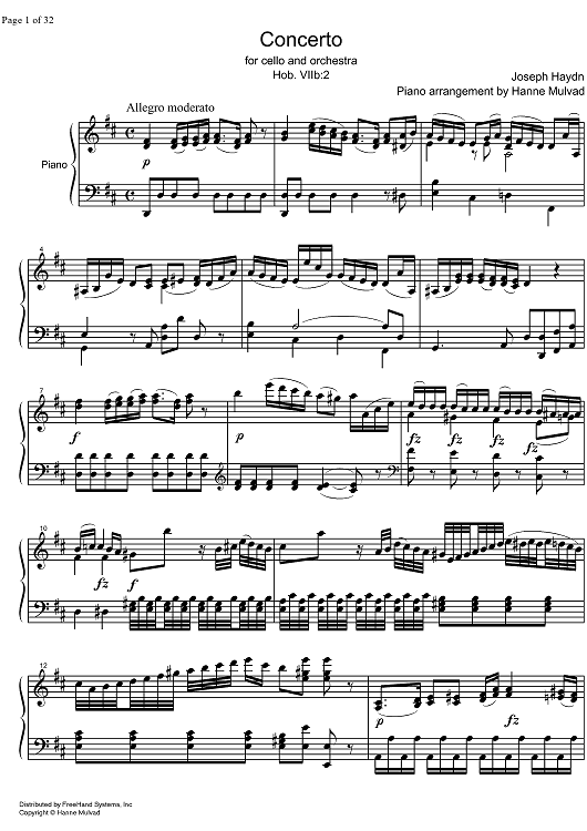 Concerto D Major - Score